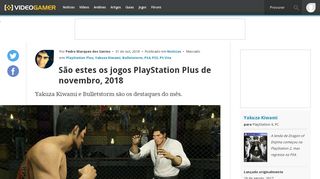 
                            11. NOTíCIA São estes os jogos PlayStation Plus de novembro, 2018