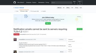 
                            6. Notification emails cannot be sent to servers requiring TLSv1.2 · Issue ...