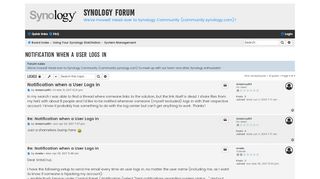
                            3. Notification when a User Logs in - Synology Forum