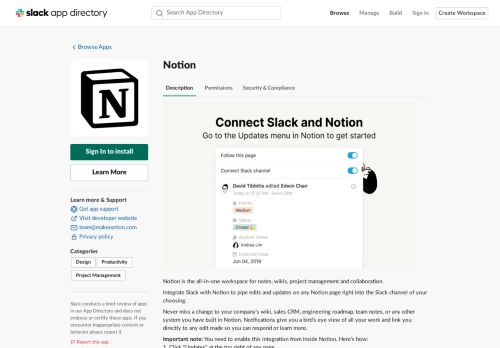 
                            10. Notion | Slack App Directory