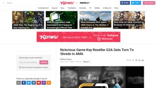 
                            10. Notorious Game Key Reseller G2A Gets Torn To Shreds In AMA ...