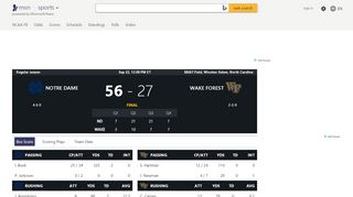 
                            12. Notre Dame @ Wake Forest - Saturday, September 22, 2018 - NCAA ...