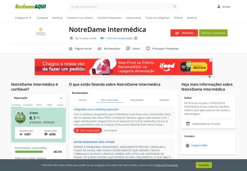 
                            11. NotreDame Intermédica - Reclame Aqui