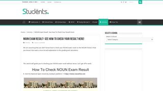 
                            12. NOUN Exam Result- See How To Check Your Result Here! | Students ...