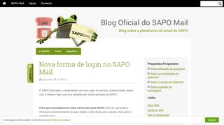 
                            7. Nova forma de login no SAPO Mail - Blog do SAPO Mail