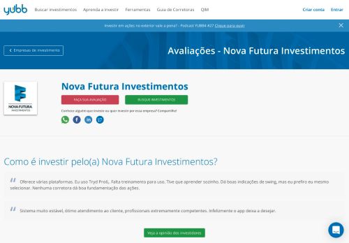 
                            4. Nova Futura é boa? - Guia de empresas de investimento – Yubb