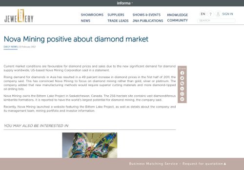 
                            12. Nova Mining positive about diamond market - JewelleryNet.com