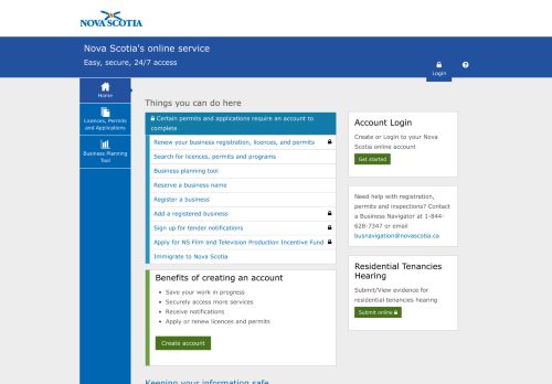 
                            9. Nova Scotia's online service for business