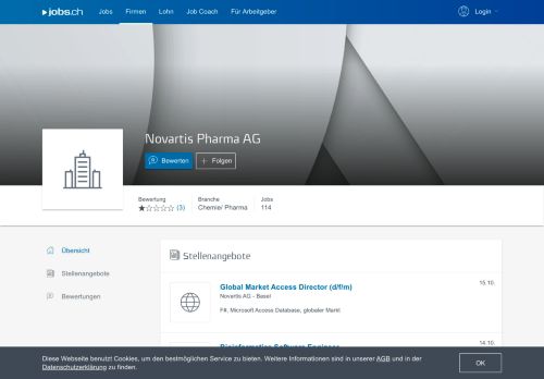 
                            8. Novartis Pharma AG - 140 Stellenangebote auf jobs.ch