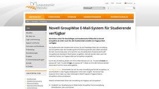 
                            7. Novell GroupWise E-Mail-System für Studierende ... - Universität Passau