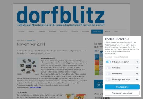 
                            12. November 2011 - dorfblitz- Herzlich Willkommen