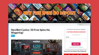 
                            5. NoviBet Casino: 30 Free Spins - No Wagering! - New Free Spins No ...