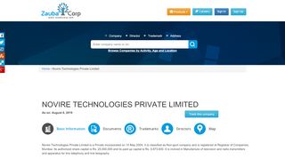 
                            9. NOVIRE TECHNOLOGIES PRIVATE LIMITED - Company, directors ...