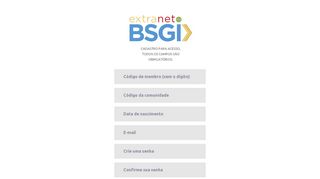 
                            3. Novo cadastro - BSGI Extranet