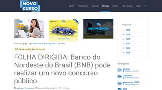 
                            13. Novo Curso - Novo Curso Notícias - FOLHA DIRIGIDA: Banco do ...