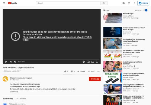 
                            13. Novo Notebook - Login Informática - YouTube