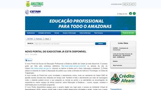 
                            2. NOVO PORTAL DO EAD/CETAM JÁ ESTÁ DISPONÍVEL | CETAM ...