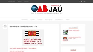 
                            6. Novo portal EMISSÃO DE GUIAS - TJ/SP | OAB-JAÚ