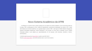 
                            7. Novo Sistema Acadêmico da UFPB