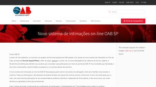 
                            10. Novo sistema de intimações on-line OAB SP – Portal OAB 12 Subseção