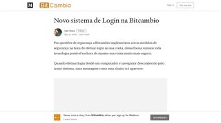 
                            4. Novo sistema de Login na Bitcambio – bitcambio – Medium