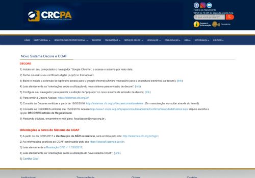 
                            10. Novo Sistema Decore e COAF - CRC-PA