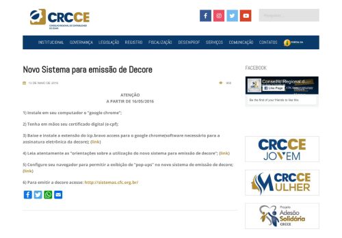
                            13. Novo Sistema para emissão de Decore – CRC-CE | Conselho ...