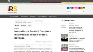 
                            9. Novo site da Banrisul Corretora disponibiliza acesso direto à Bovespa ...