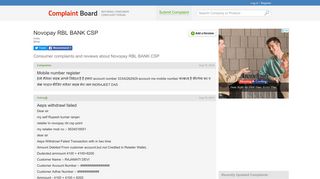 
                            8. Novopay RBL BANK CSP Complaints