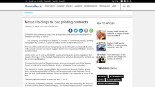 
                            8. Novus Holdings to lose printing contracts | IOL Business Report