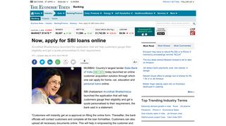 
                            7. Now, apply for SBI loans online - The Economic Times