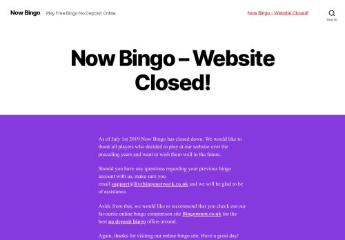 
                            3. Now Bingo | Play 7 Days FREE Bingo, No Deposit Required!