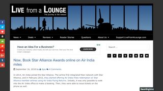 
                            10. Now, Book Star Alliance Awards online on Air India miles - Live from a ...