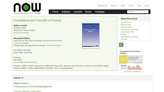 
                            10. now publishers - Foundations and Trends® in Finance