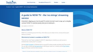 
                            11. NOW TV - Sky's 'no strings' streaming service | Switcher.ie