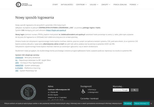 
                            2. Nowy sposób logowania | Centrum Informatyczne UO