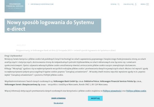 
                            4. Nowy sposób logowania do Systemu e-direct - Volkswagen Bank ...