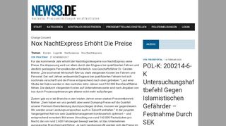 
                            6. nox NachtExpress erhöht die Preise - NEWS8.de - Presseportal ...
