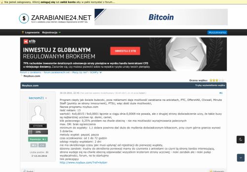 
                            13. Noybux.com - Forum - Zarabianie - Zarabianie24.net