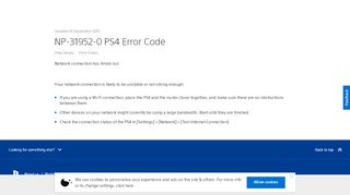 
                            2. NP-31952-0 PS4 Error Code - PlayStation