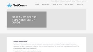 
                            4. NP127 - Wireless Repeater Setup Guide | NetComm Wireless Support