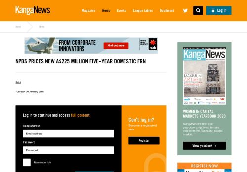 
                            10. NPBS prices new A$225 million five-year domestic FRN | KangaNews