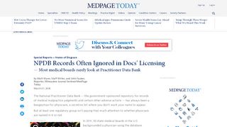 
                            13. NPDB Records Often Ignored in Docs' Licensing | Medpage Today