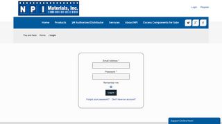 
                            9. NPI Materials - Login