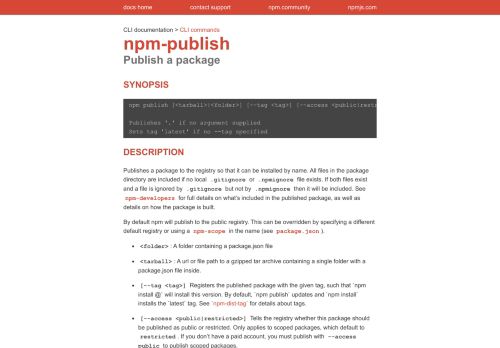 
                            3. npm-publish | npm Documentation