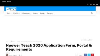 
                            3. Npower Teach 2019 Application Form, Portal & Requirements