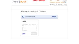 
                            9. NPT and Co. Online - MINDBODY: Login