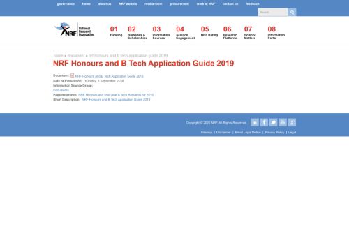 
                            9. NRF Honours and B Tech Application Guide 2019 | National ...