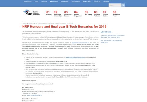 
                            5. NRF Honours and final year B Tech Bursaries for 2019 | National ...