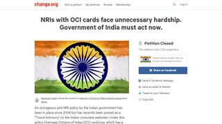
                            10. NRIs with OCI cards face unnecessary hardship ... - Change.org
